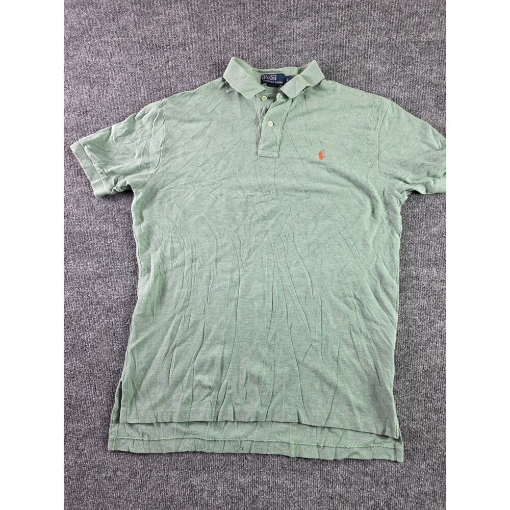 Polo Ralph Lauren Shirt Mens Large Cotton Green RL Orange Logo
